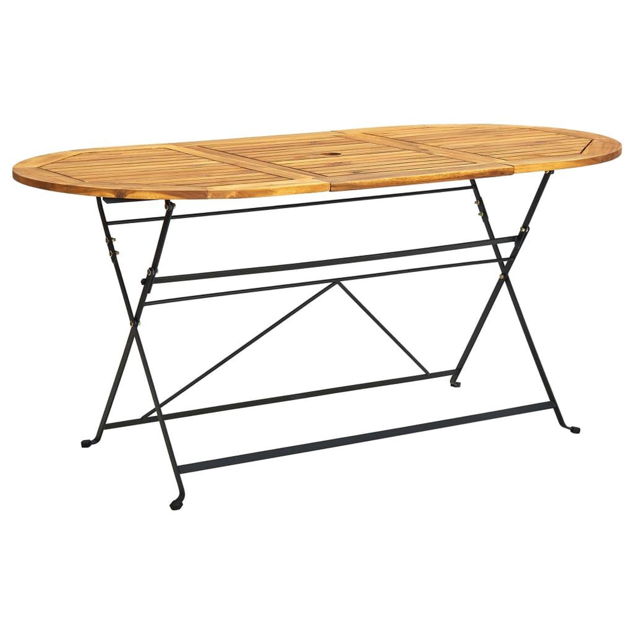 Voir la diapositive 1 : VIDAXL Table de jardin 160x85x74 cm Bois d'acacia massif Ovale