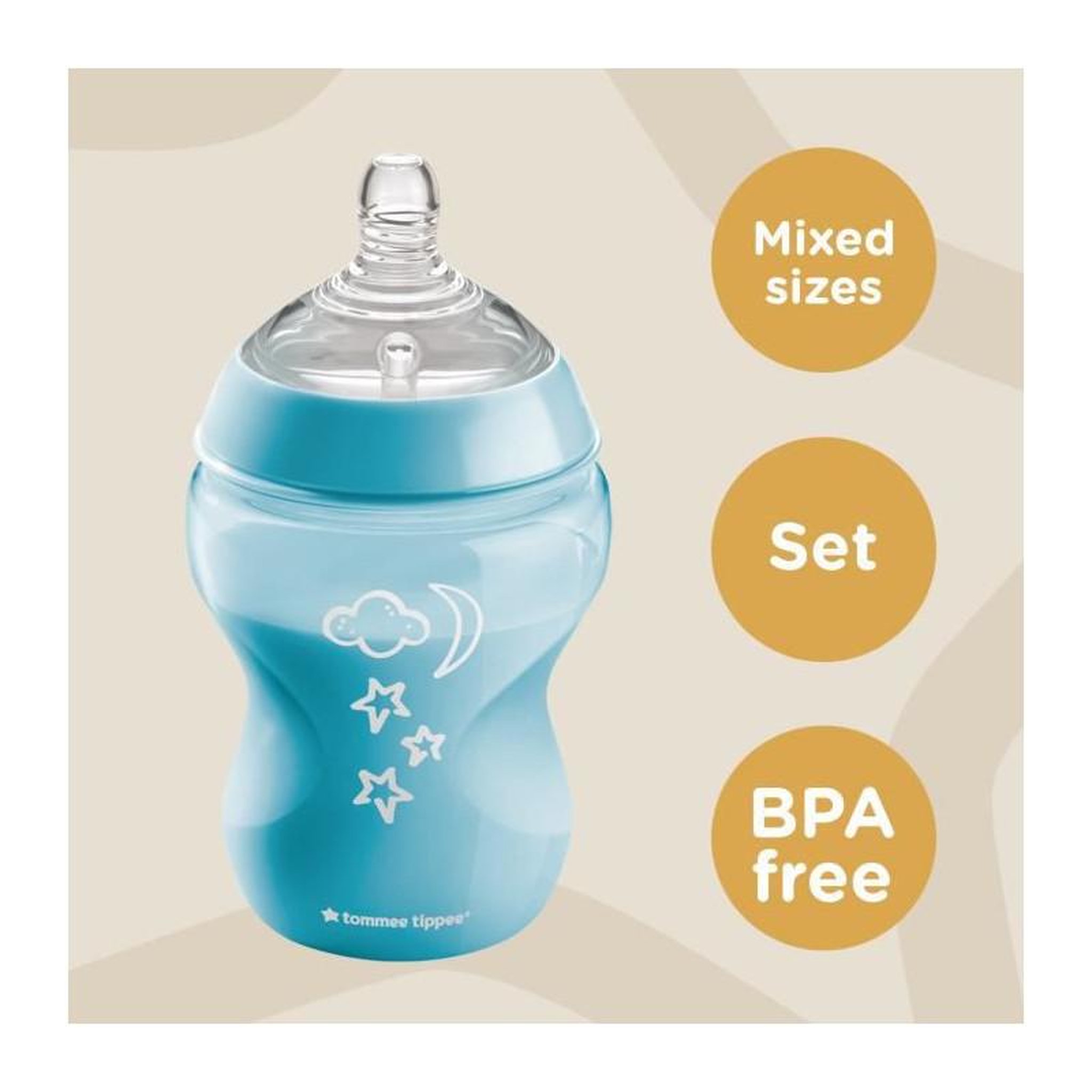 Voir la diapositive 3 : TOMMEE TIPPEE Tommee Tippee - Kit Naissance Biberons Anti-Colique Avance - Tetine valve Anti-Colique debit lent - 150 et 260 ml - Bleu vert