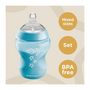 Voir la diapositive 3 : TOMMEE TIPPEE Tommee Tippee - Kit Naissance Biberons Anti-Colique Avance - Tetine valve Anti-Colique debit lent - 150 et 260 ml - Bleu vert