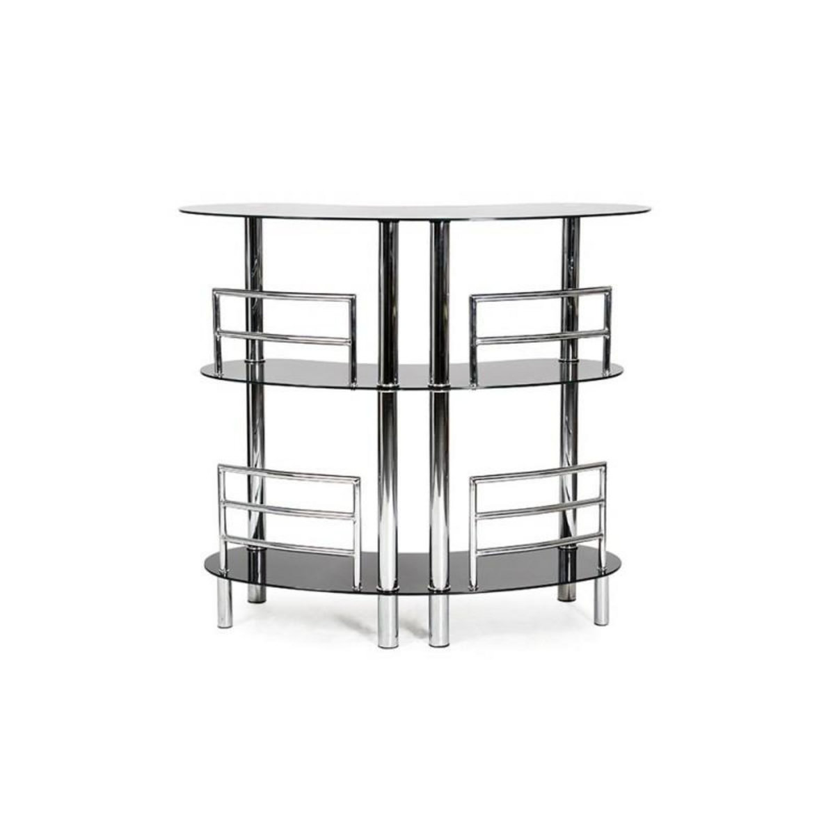 Paris Prix Meuble de Bar en Verre  Serva  120cm Noir