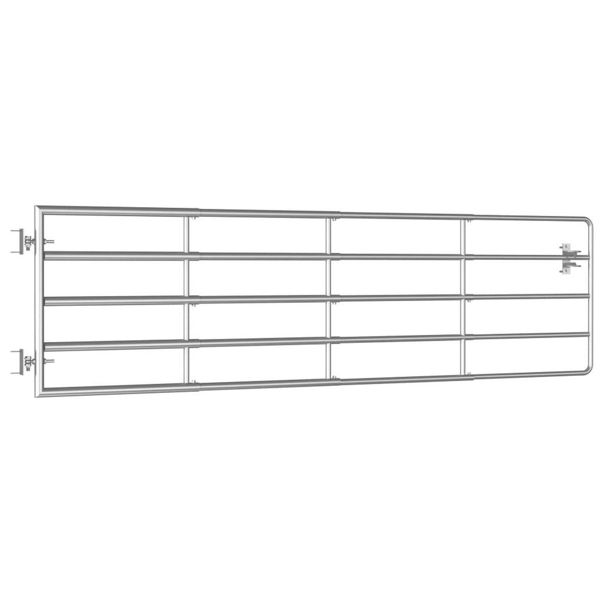 Voir la diapositive 3 : VIDAXL Portillon a 5 barres Acier (115-300)x90 cm Argente