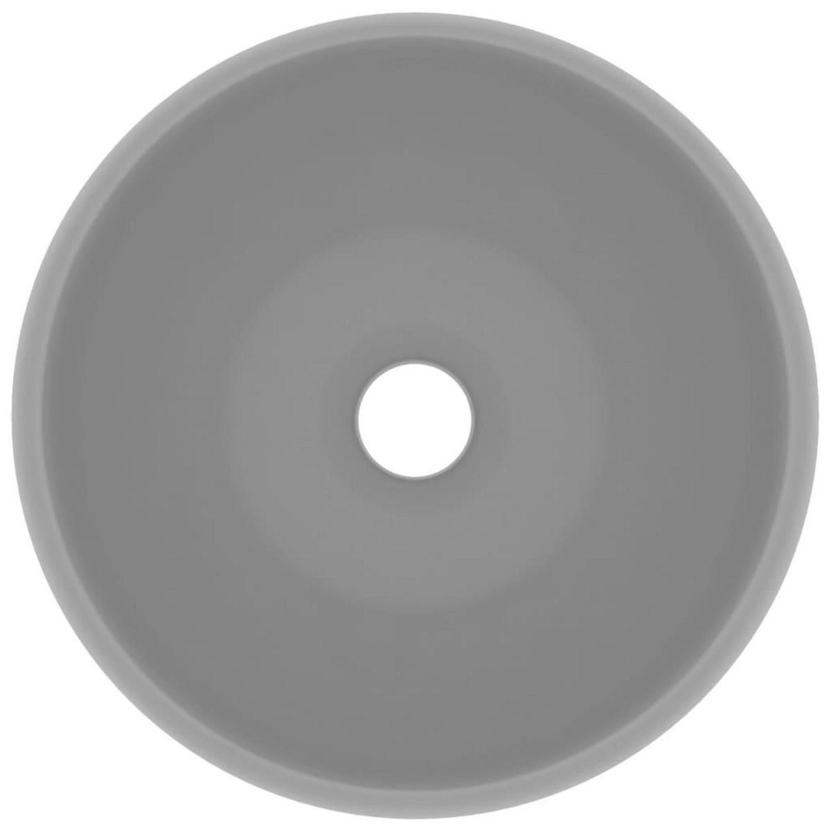 VIDAXL Lavabo rond de luxe Gris clair mat 40x15 cm Ceramique