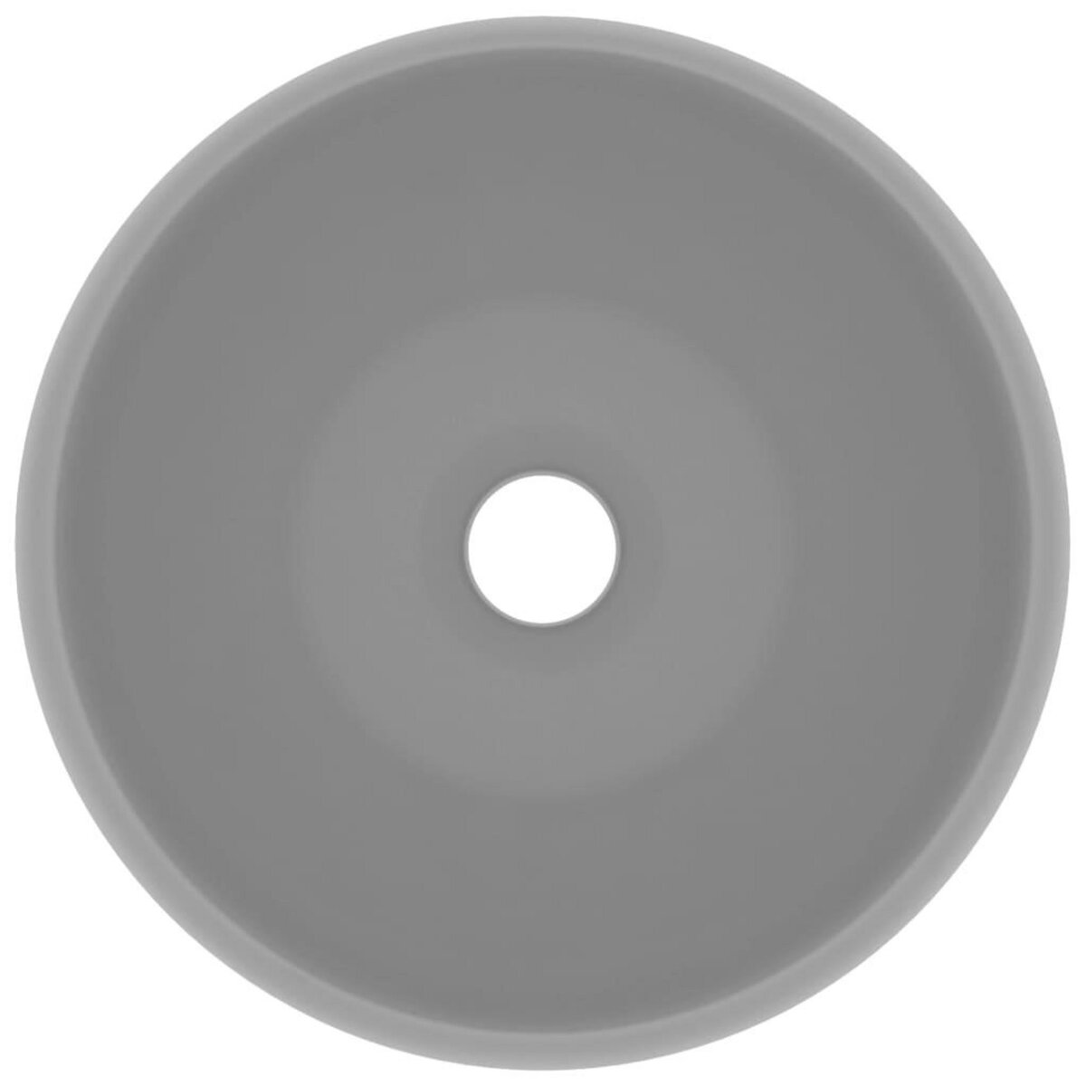 VIDAXL Lavabo rond de luxe Gris clair mat 40x15 cm Ceramique