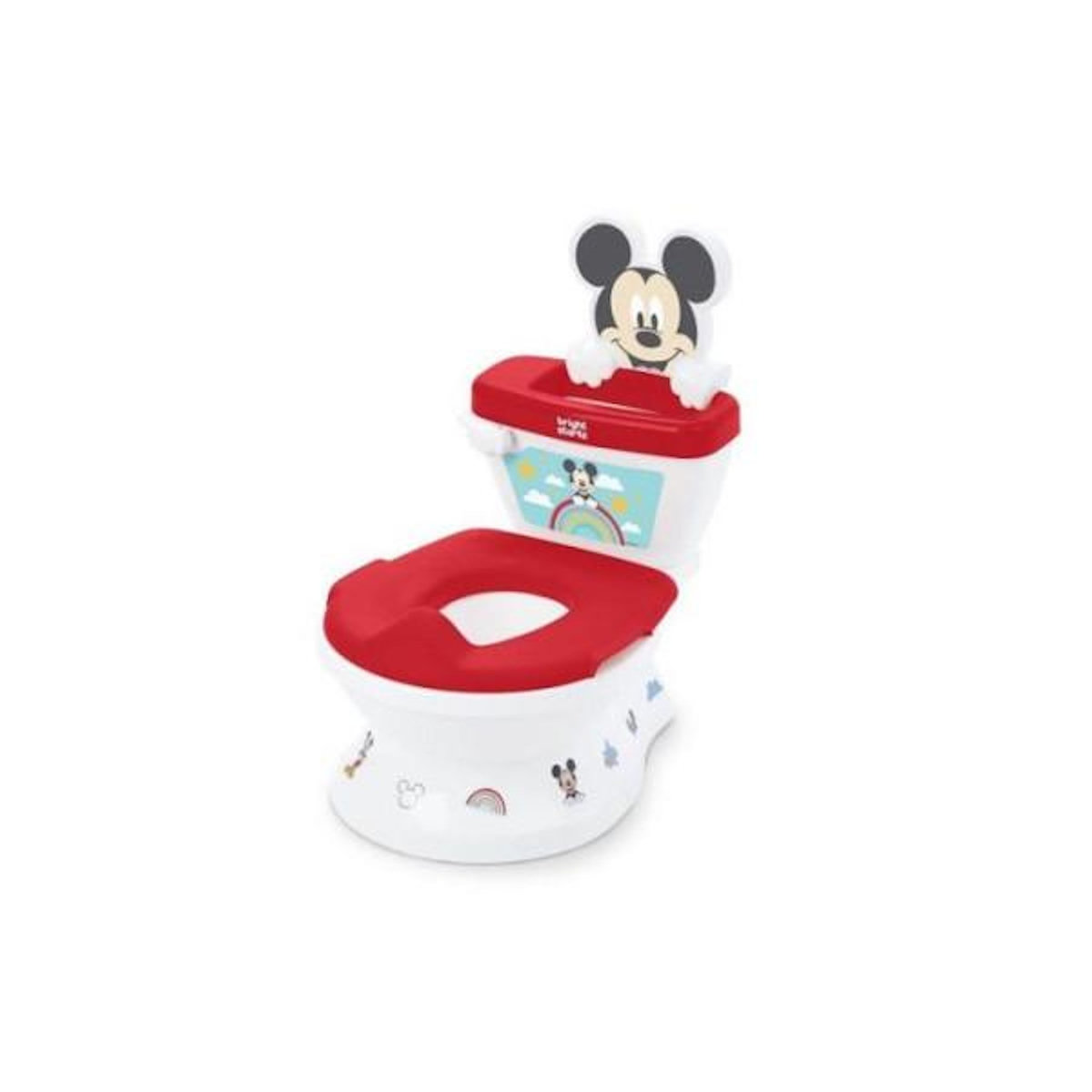 Bright Starts DISNEY BABY - MICKEY- Mini toilette avec réducteur de lunette de toilette inclus, 2 en 1, MySize, Pot amovible facile a nettoye