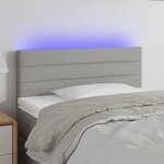 VIDAXL Tete de lit a LED Gris clair 100x5x78/88 cm Tissu