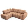 Voir la diapositive 6 : BEST MOBILIER Basile - canapé d'angle gauche 4 places assise extensible électrique avec coffre en tissu texturé