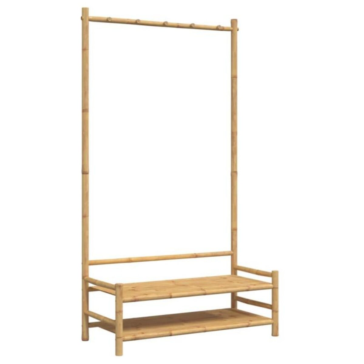 VIDAXL Porte vêtement avec étagères 103x40x183 cm bambou