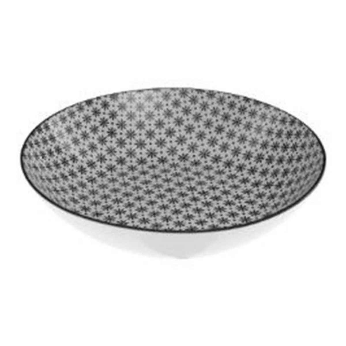 SECRET DE GOURMET Lot de 6 Assiettes Creuses  Bohemia Fleur  20cm Noir