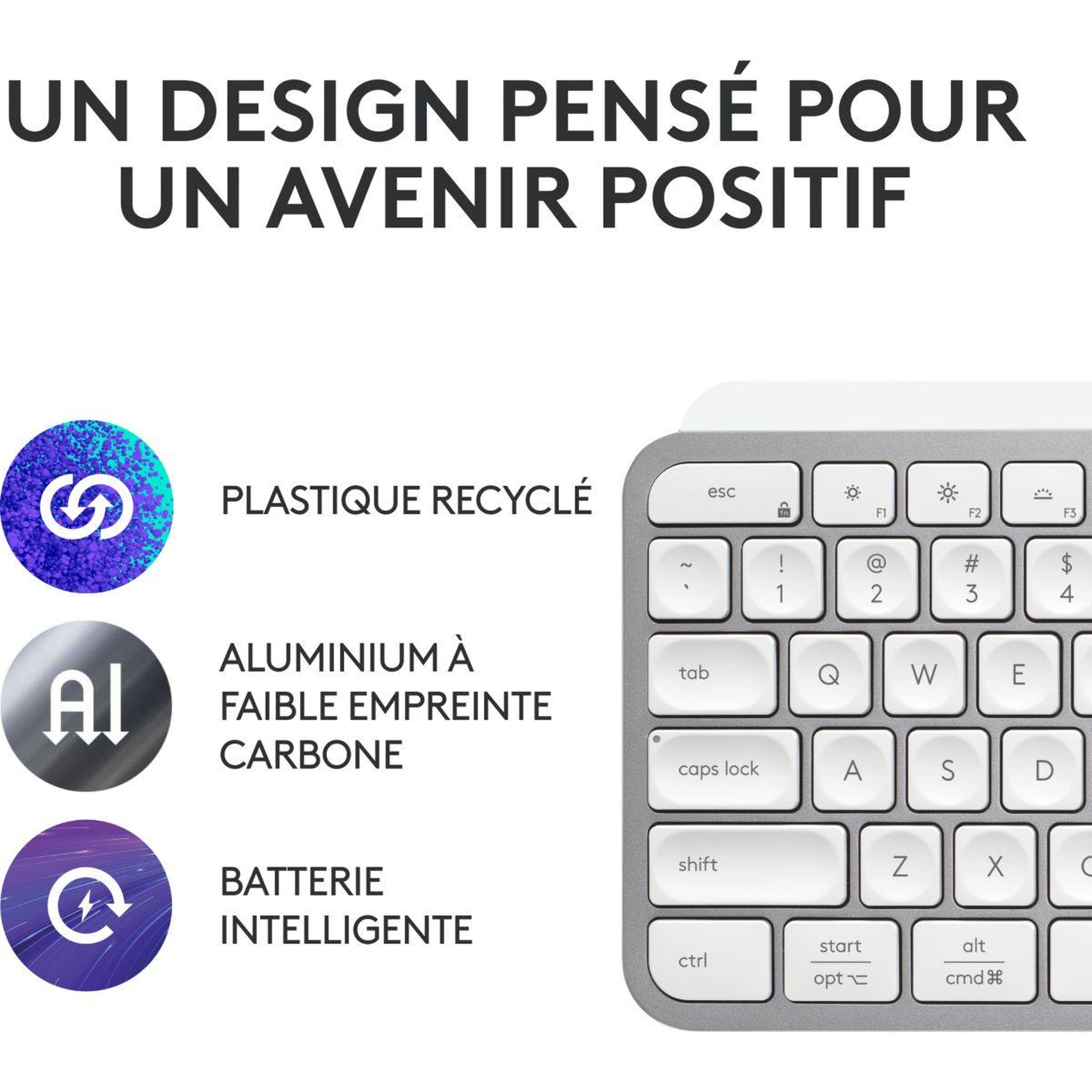 Voir la diapositive 5 : Logitech Clavier sans fil mx keys s silencieux pale grey