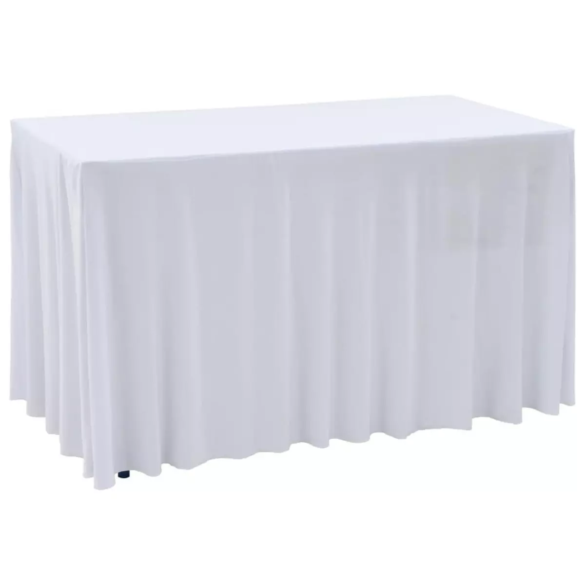 VIDAXL Nappes elastiques de table avec jupon 2 pcs 183x76x74cm Blanc
