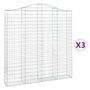 Voir la diapositive 2 : VIDAXL Paniers a gabions arques 3 pcs 200x30x200/220 cm fer galvanise