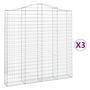 Voir la diapositive 2 : VIDAXL Paniers a gabions arques 3 pcs 200x30x200/220 cm fer galvanise