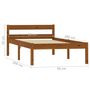 Voir la diapositive 5 : VIDAXL Cadre de lit sans matelas Marron miel Bois pin massif 90x200 cm