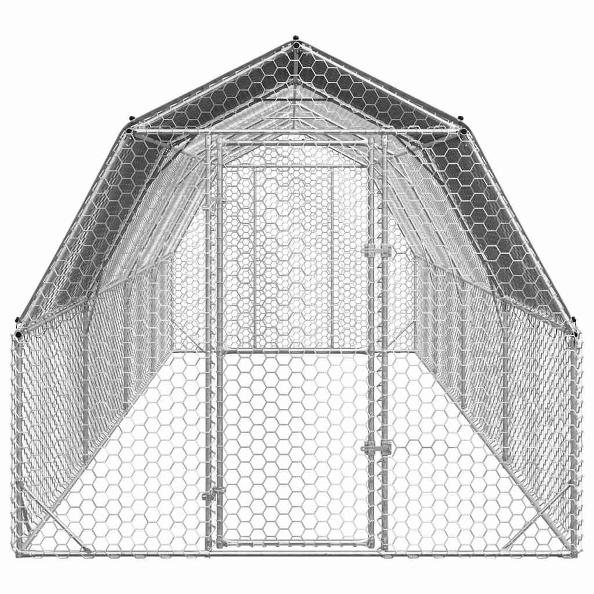 Voir la diapositive 3 : VIDAXL Poulailler avec toit 2,5x8x2,25 m acier galvanise