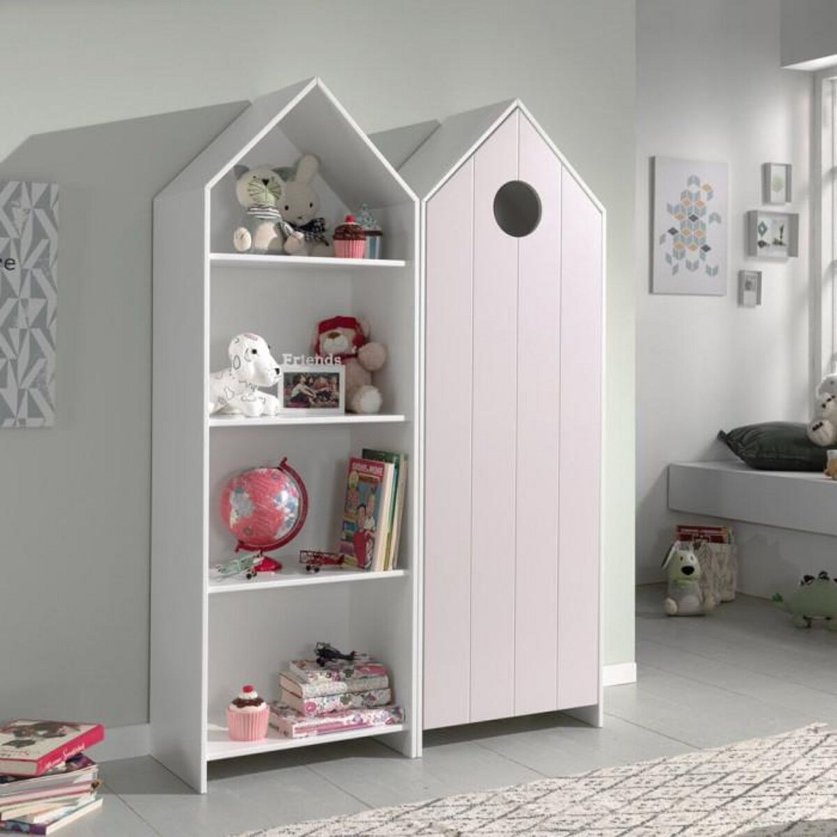 Paris Prix Armoire Enfant 4 Niveaux  Casami  171cm Rose