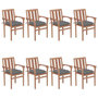 Voir la diapositive 1 : VIDAXL Chaises de jardin empilables avec coussins lot de 8 Teck solide