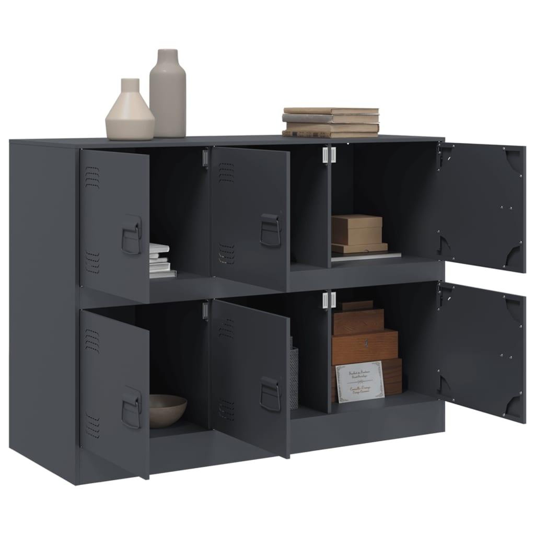 Voir la diapositive 5 : VIDAXL Buffet anthracite 99x39x73 cm acier