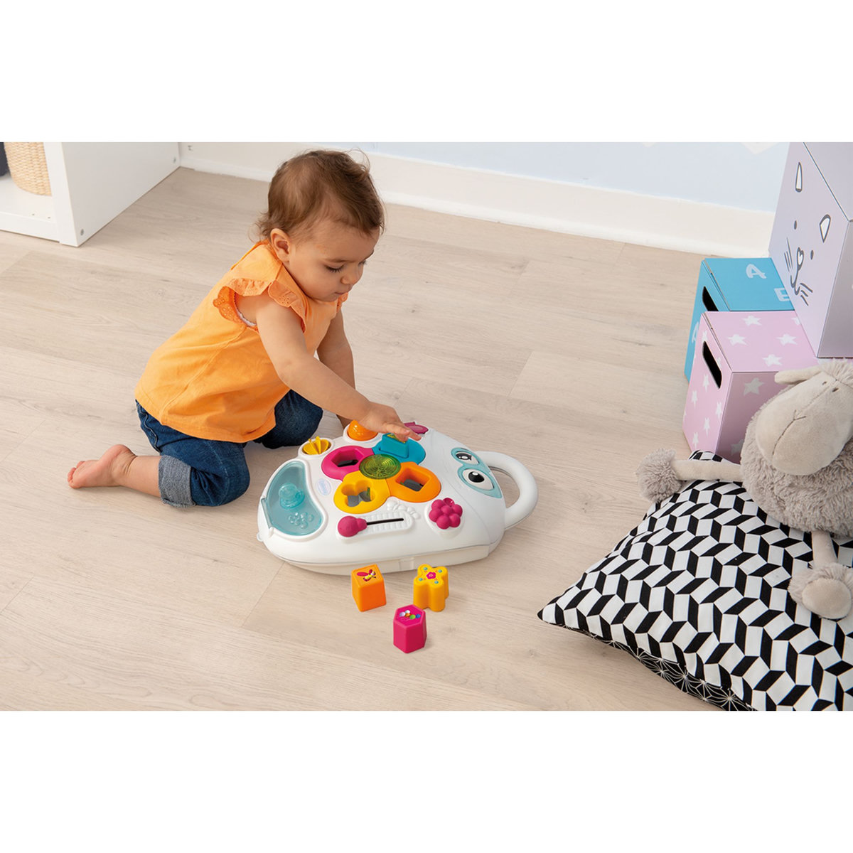 SMOBY Trotteur 2 en 1 avec centre d'activités interactif Cotoons