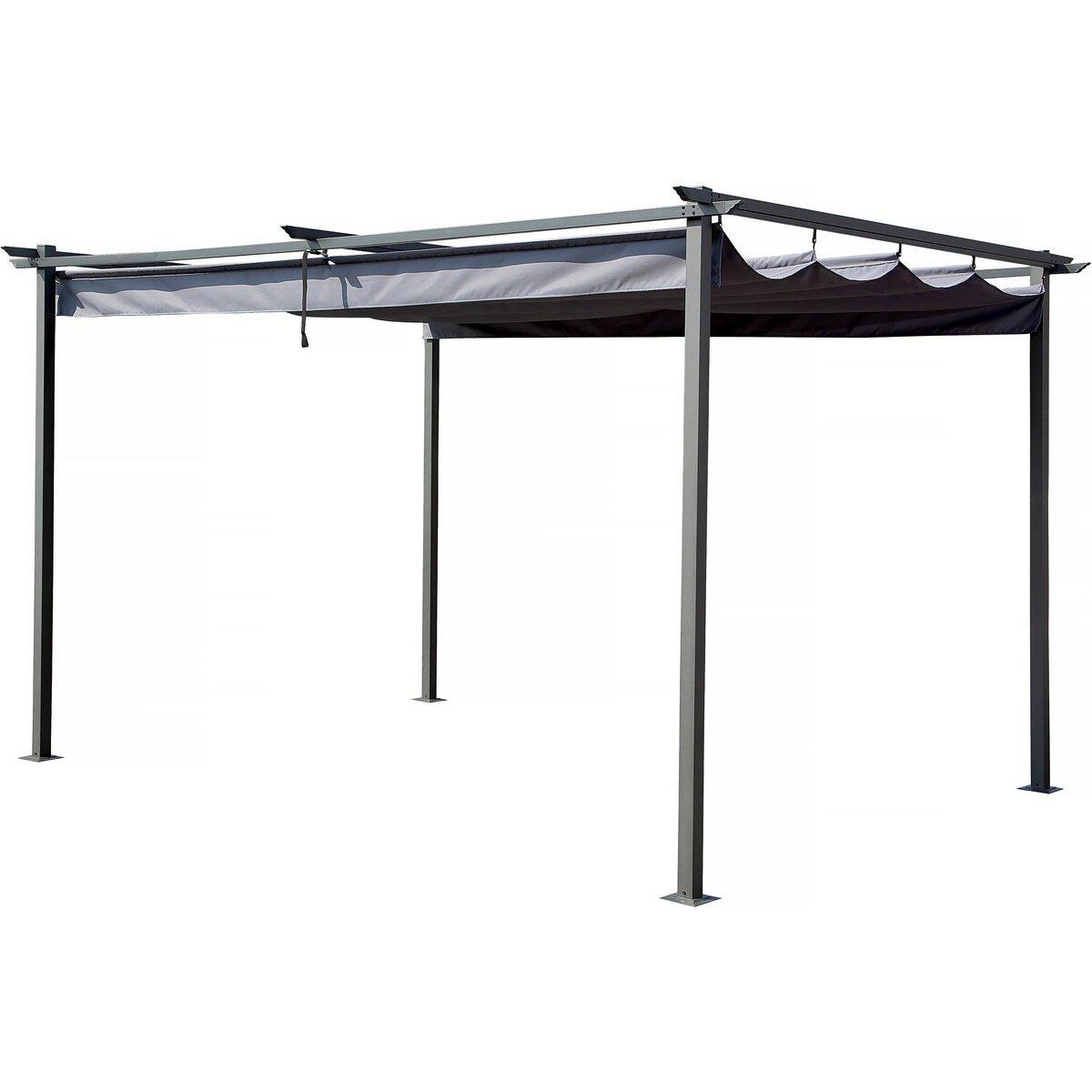 Habitat et Jardin Pergola avec toit rétractable - 3 x 4 m - Gris