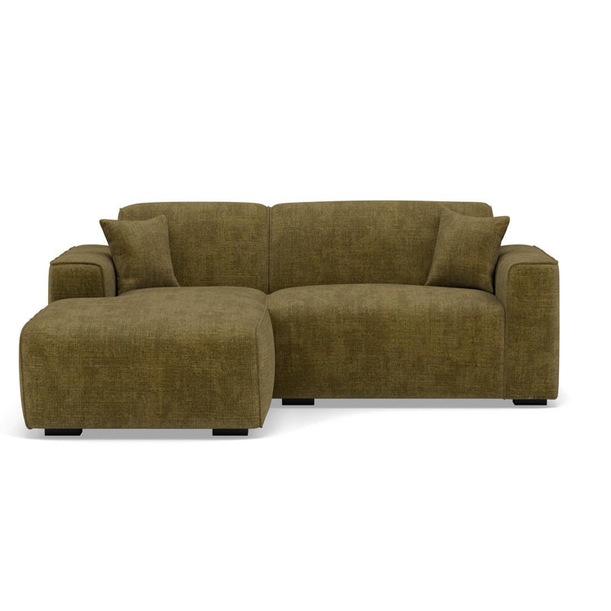 Voir la diapositive 1 : BEST MOBILIER Lison - canapé d'angle gauche 4 places en velours texturé