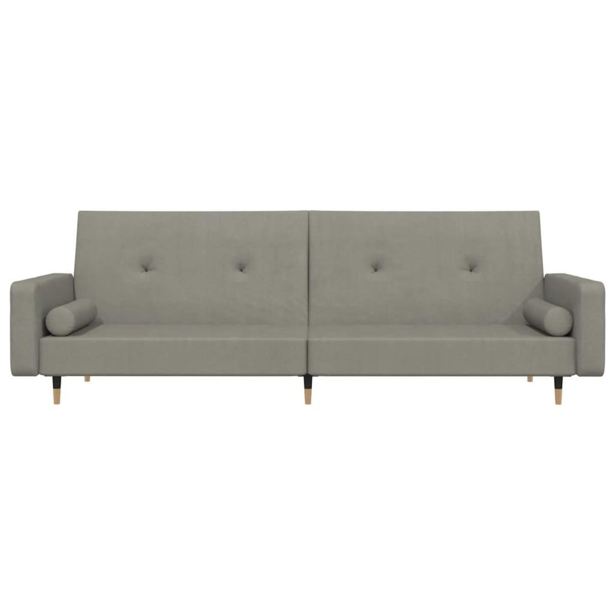 VIDAXL Canape-lit a 2 places avec deux oreillers Gris clair Velours