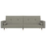 Voir la diapositive 4 : VIDAXL Canape-lit a 2 places avec deux oreillers Gris clair Velours