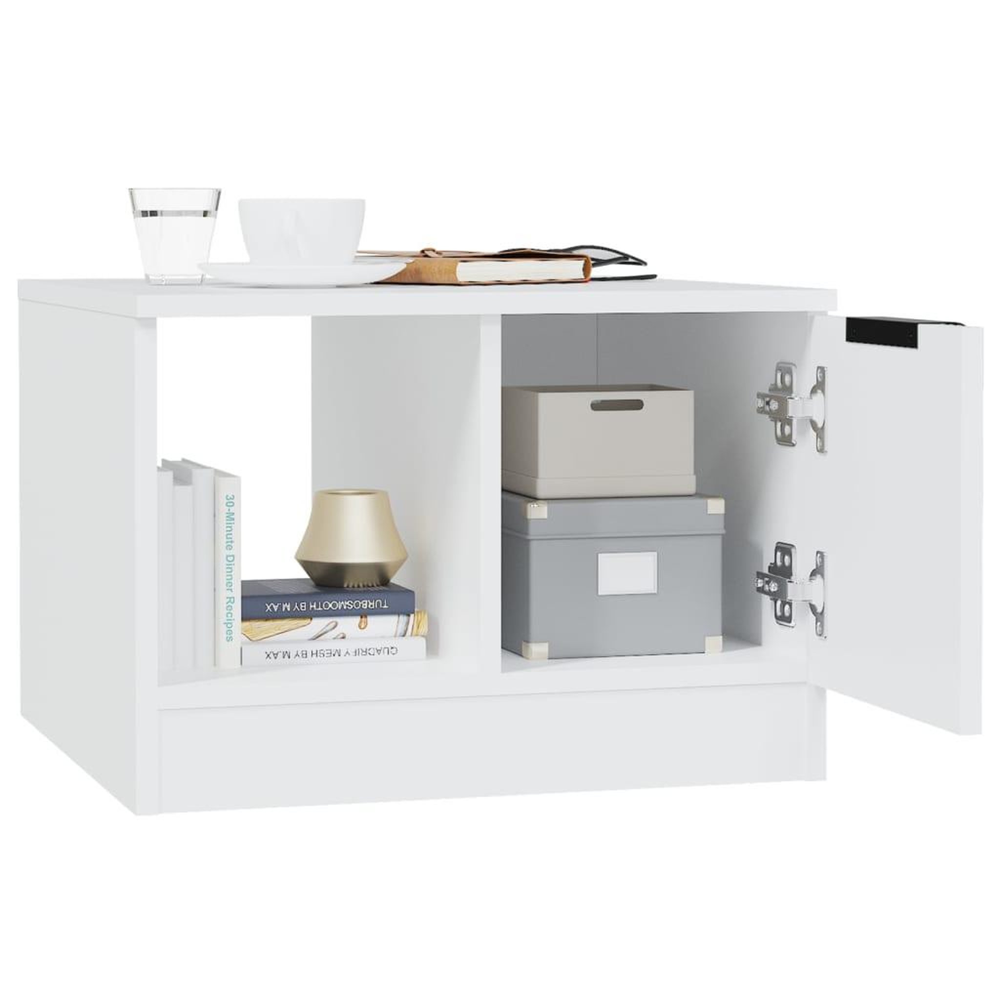 Voir la diapositive 4 : VIDAXL Table basse Blanc 50x50x36 cm Bois d'ingenierie