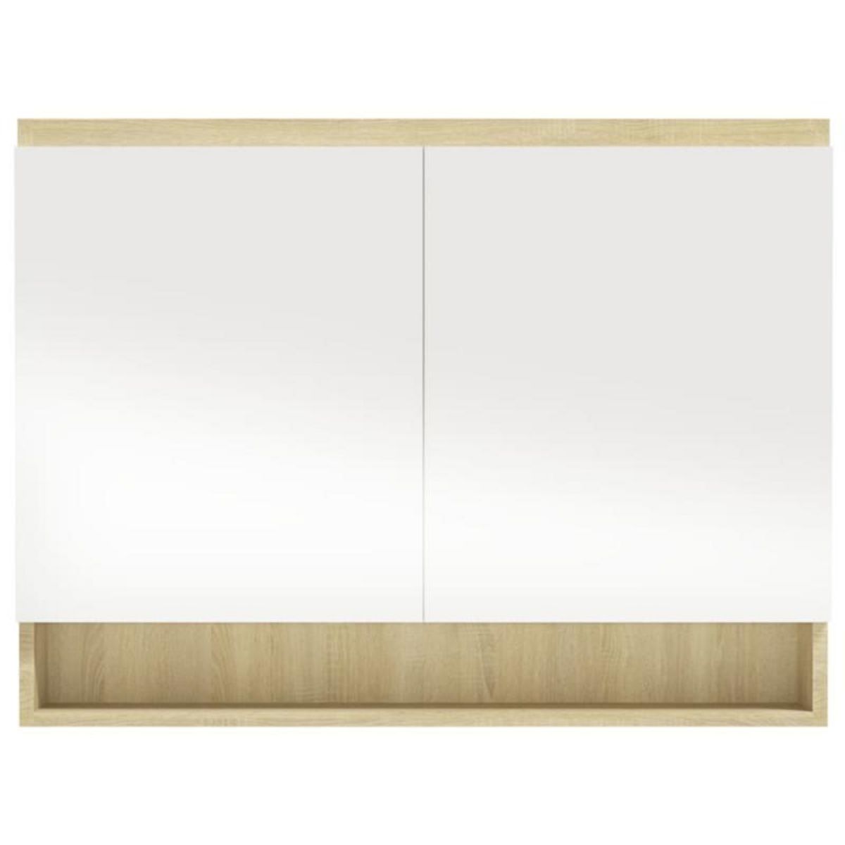 VIDAXL Armoire à miroir de salle de bain 80x15x60cm MDF Blanc et chêne