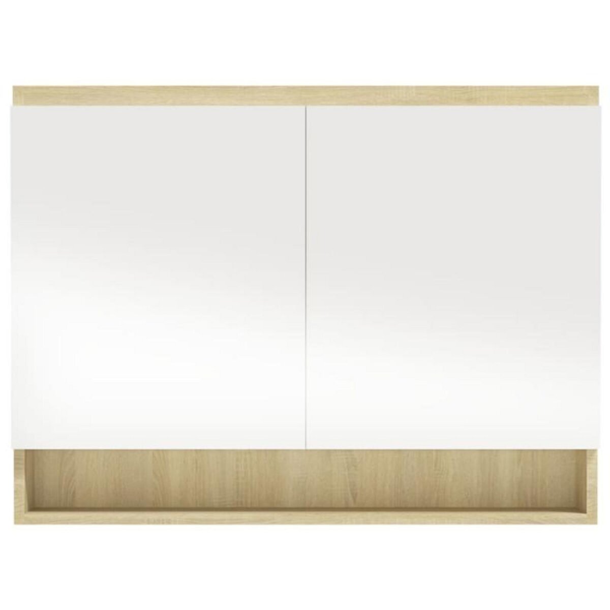 VIDAXL Armoire à miroir de salle de bain 80x15x60cm MDF Blanc et chêne