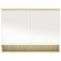 Voir la diapositive 5 : VIDAXL Armoire à miroir de salle de bain 80x15x60cm MDF Blanc et chêne