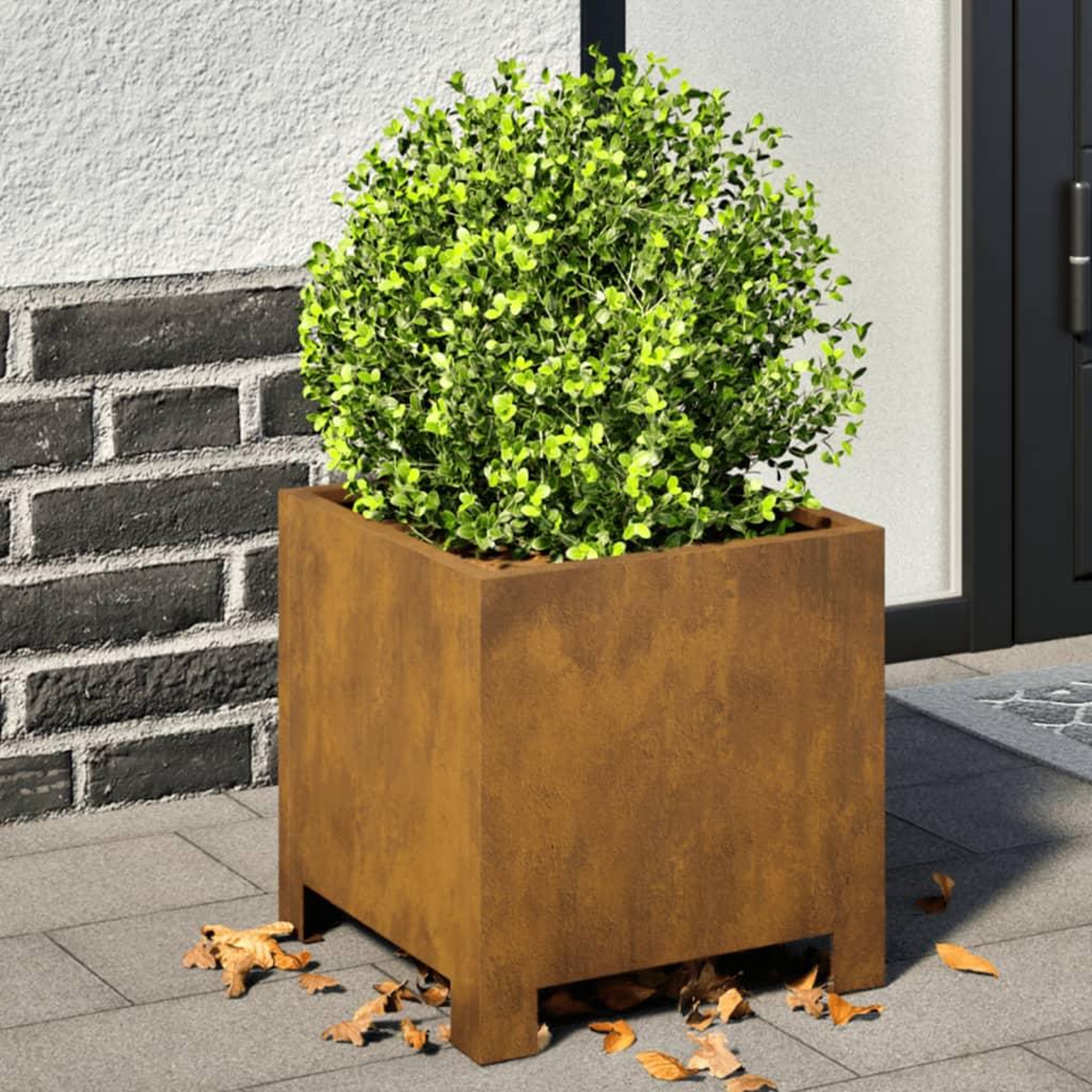 VIDAXL Jardinieres 2 pcs 30x30x30 cm acier resistant aux intemperies