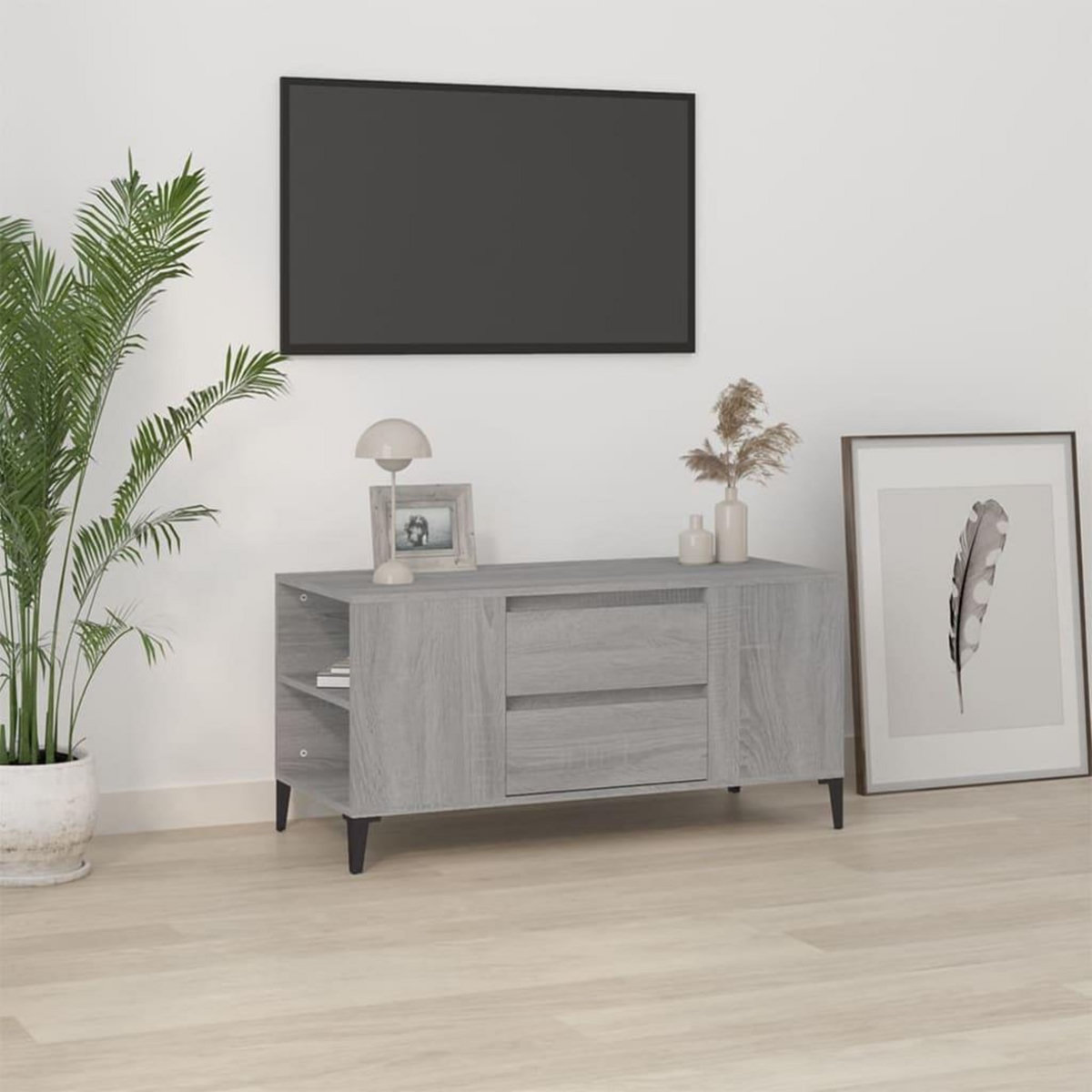 VIDAXL Meuble TV Sonoma gris 102x44,5x50 cm Bois d'ingenierie