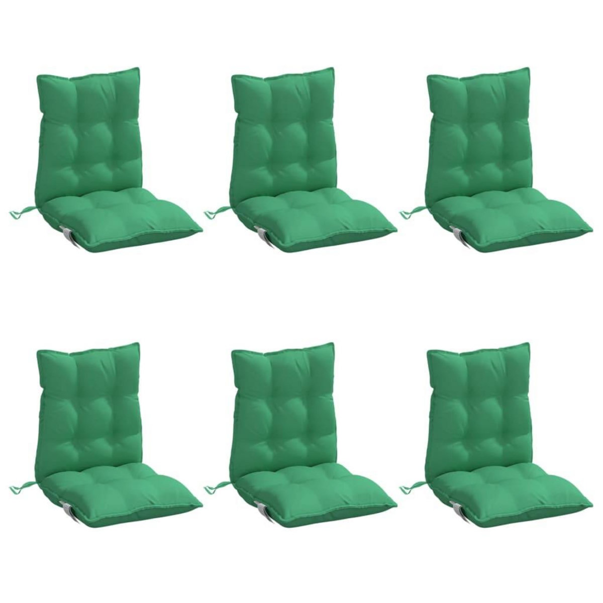 VIDAXL Coussins de chaise a dossier bas lot de 6 vert tissu oxford