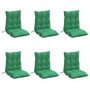 Voir la diapositive 6 : VIDAXL Coussins de chaise a dossier bas lot de 6 vert tissu oxford