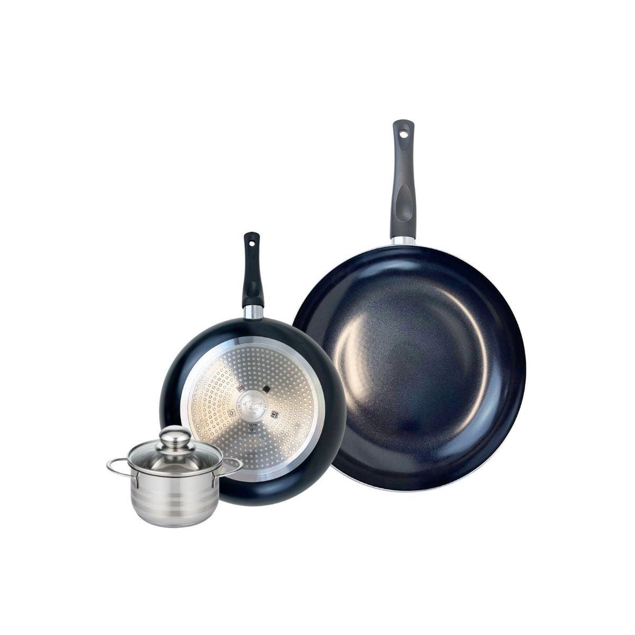 ELO Ensemble de 2 poêles de cuisson 24 et 32 cm et 1 faitout 12 cm elo prima brillant