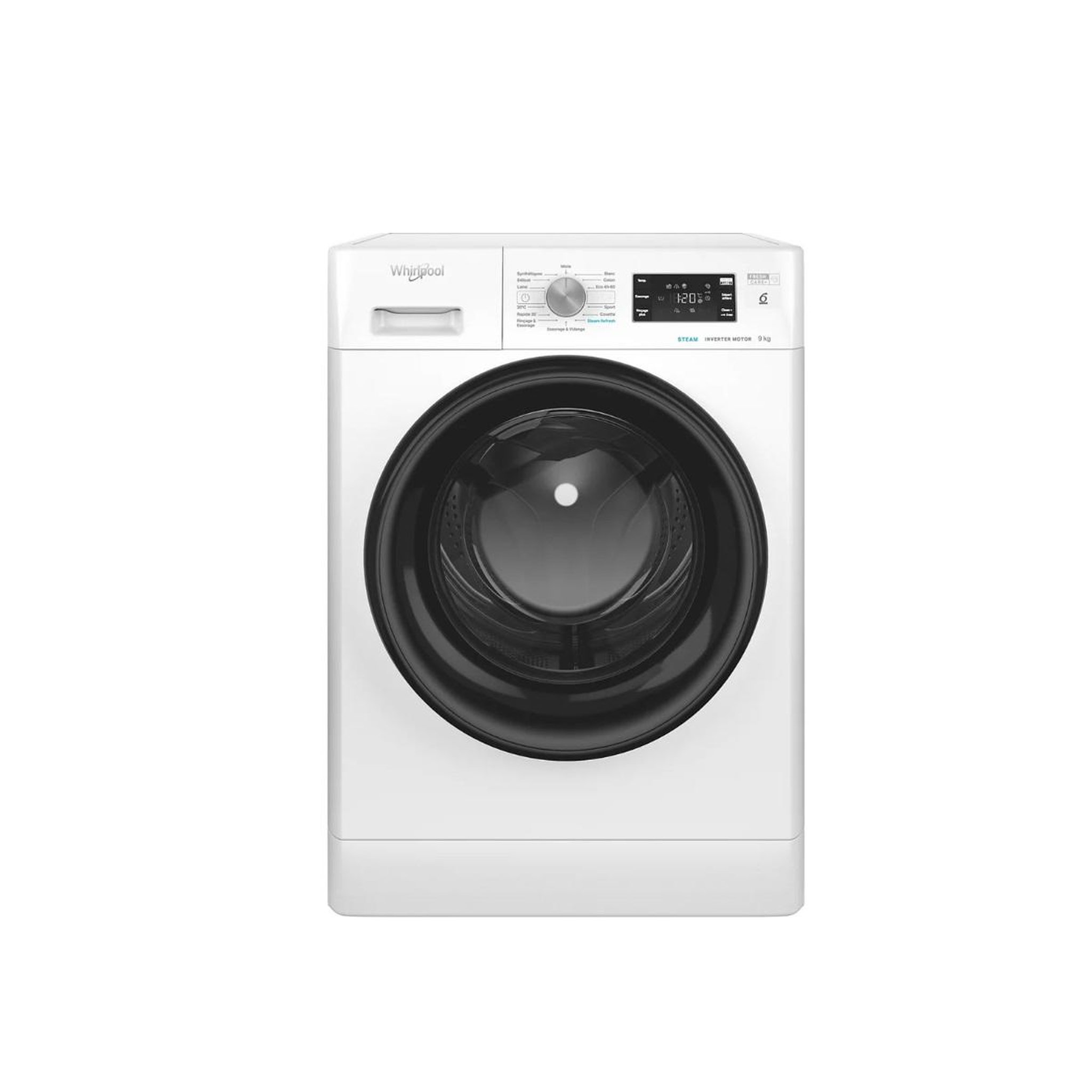 Whirlpool Lave-linge frontal 9kg 1200 tours/min blanc - ffbna9269bvfr