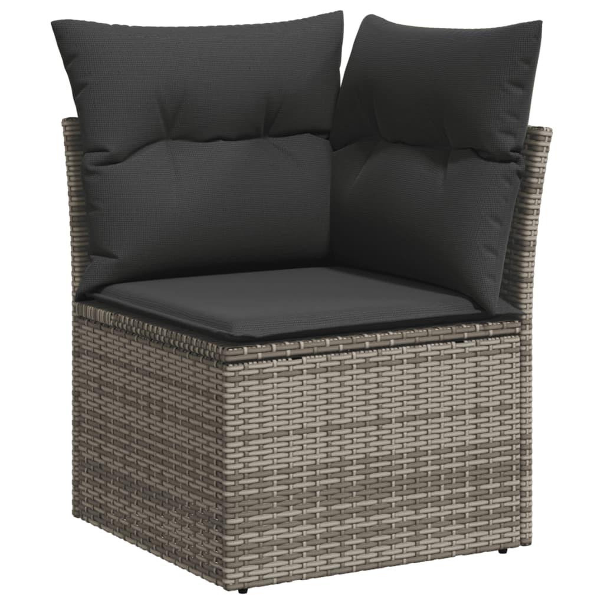 Voir la diapositive 4 : VIDAXL Salon de jardin avec coussins 12 pcs gris resine tressee