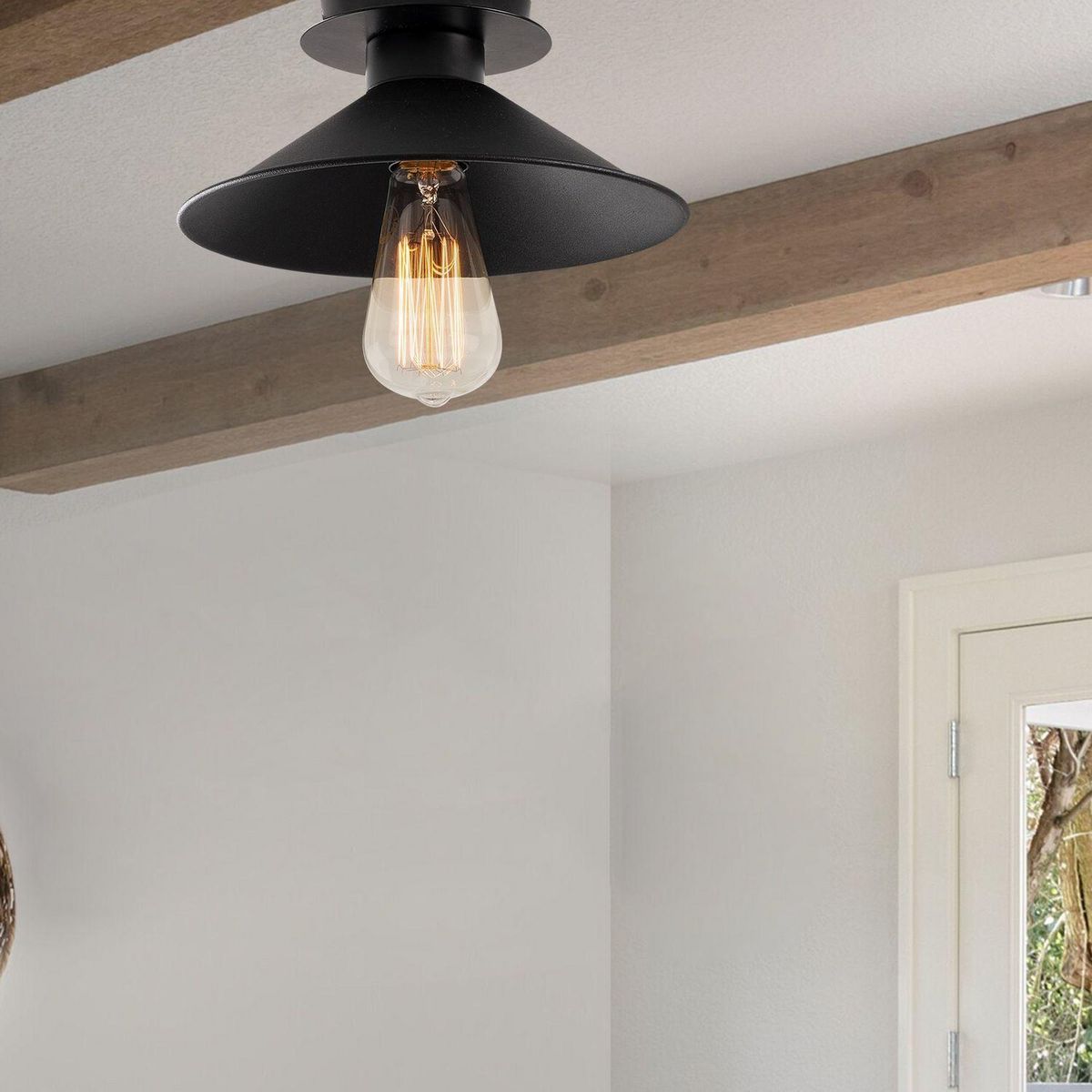 TOILINUX Suspension d'intérieur design cône - Diam. 24 cm - Noir