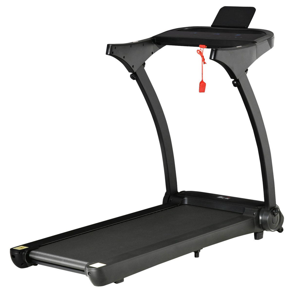 HOMCOM Tapis de course électrique pliable 1-14Km/h 550W grand écran LED multifonction 12 programmes clé sécurité acier ABS noir
