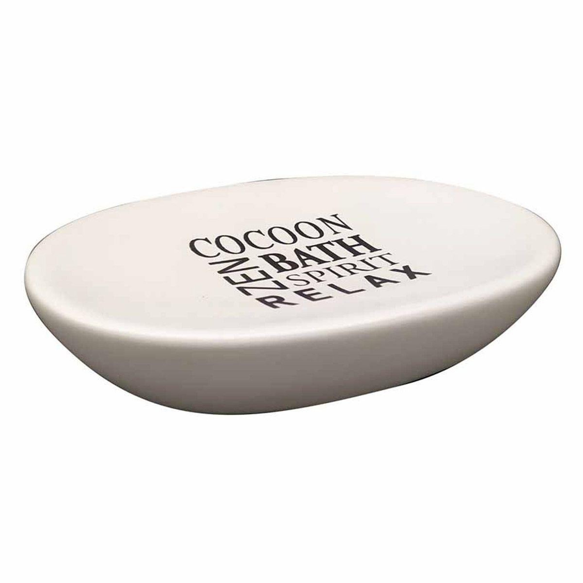 Douceur d'Intérieur Porte savon imprimé  tikal  12cm blanc