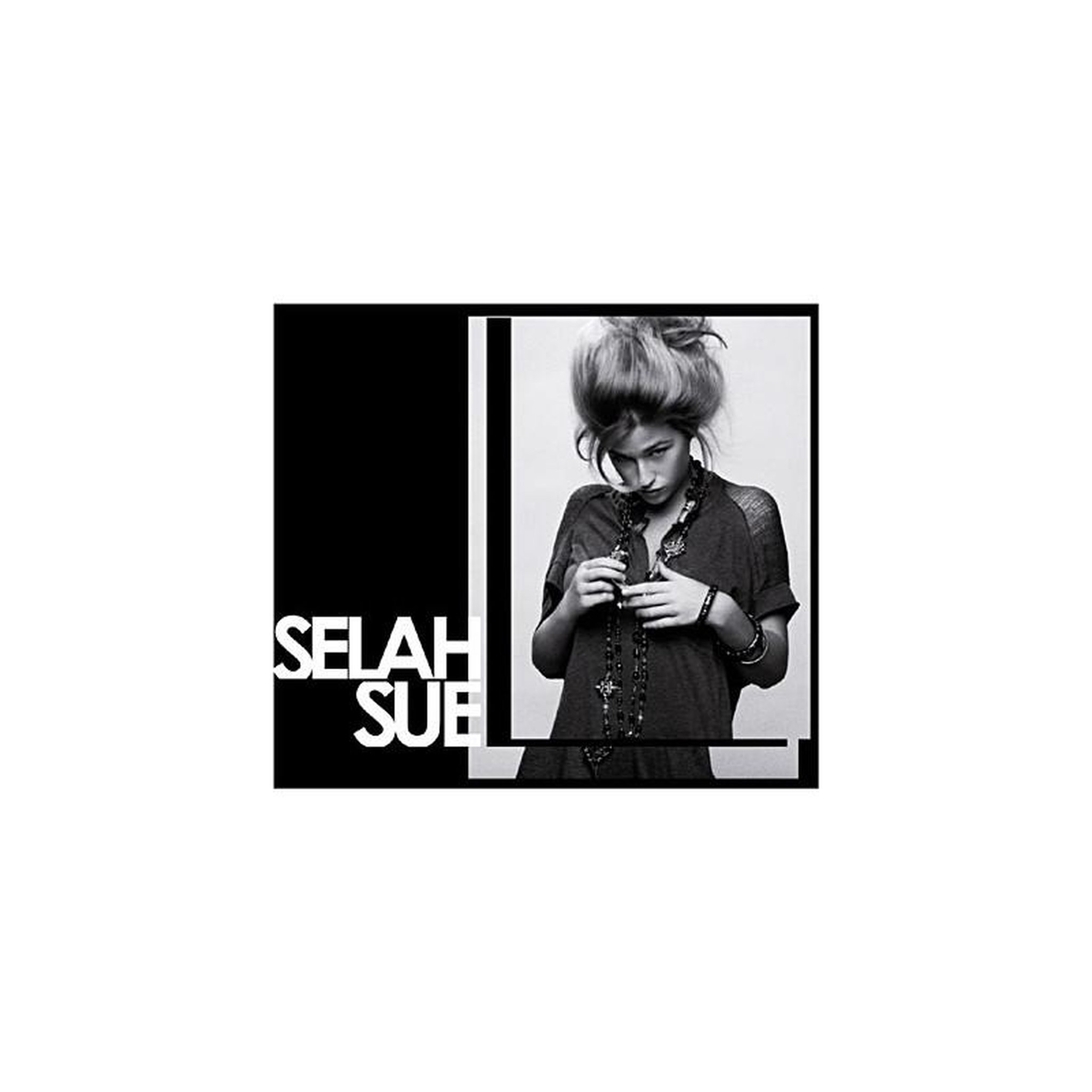 Vinyle selah sue - pochette minimaliste noir et blanc avec portrait monochrome