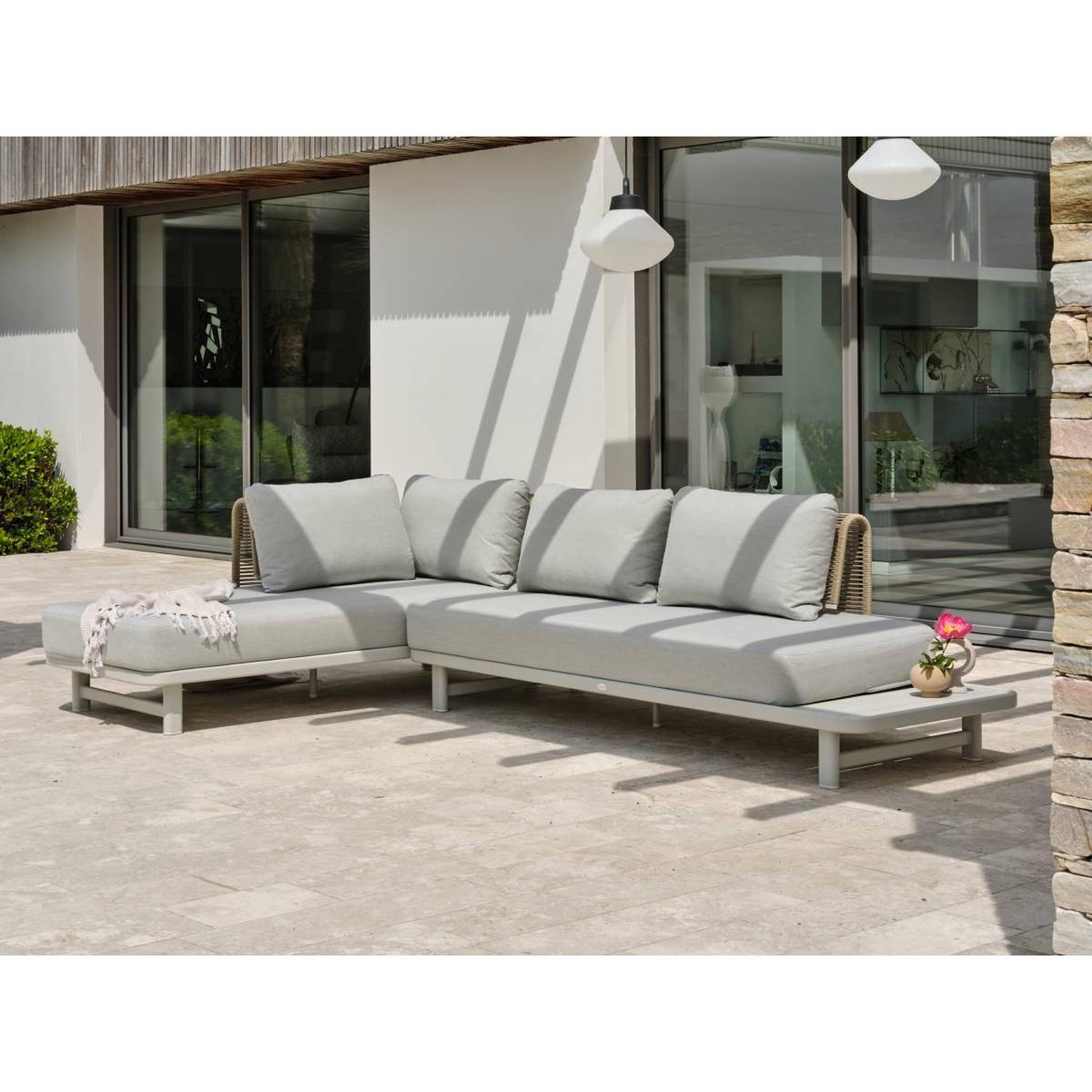 Voir la diapositive 3 : DCB GARDEN Salon d'Angle de Jardin 6 Places  Irun  225cm Gris