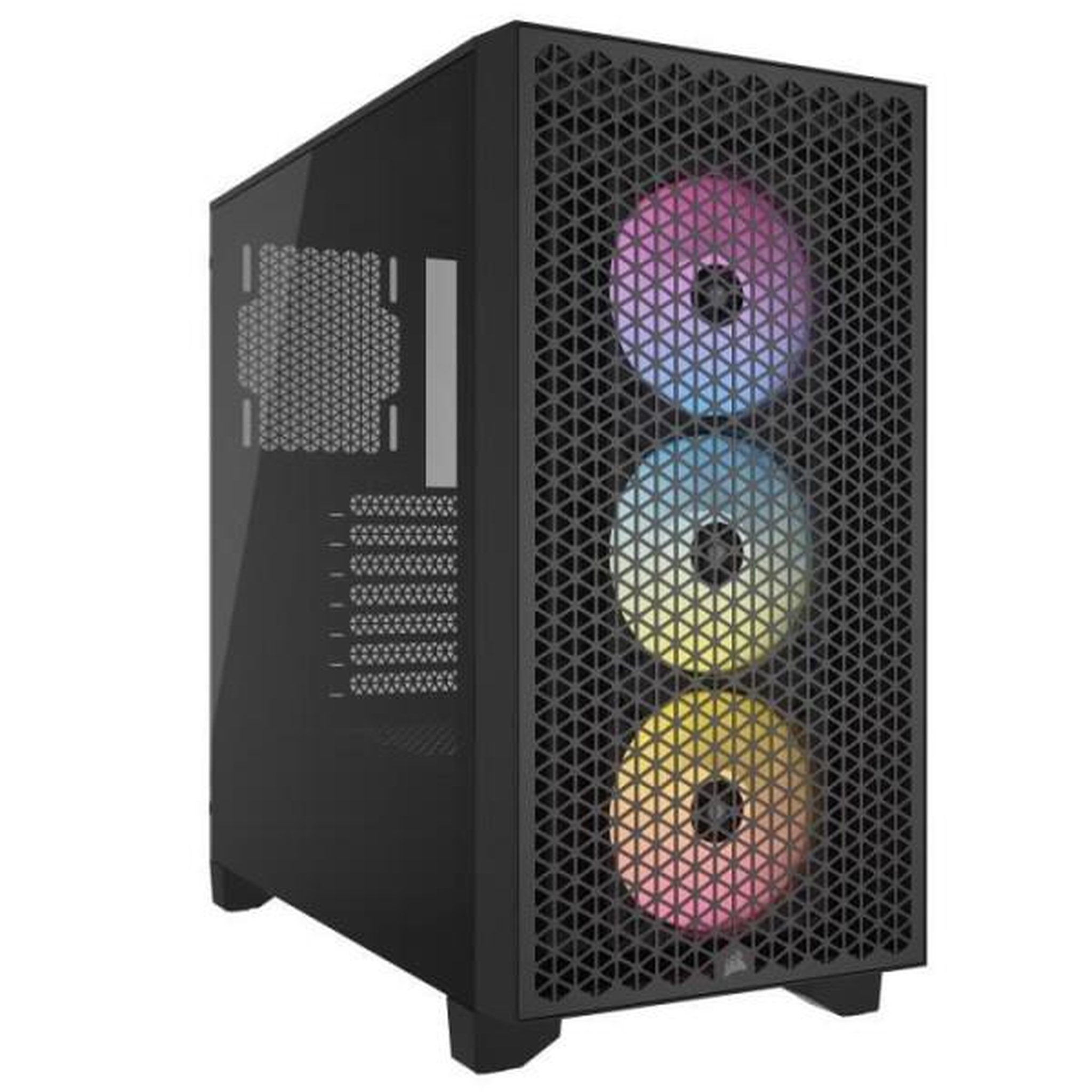 Corsair Boîtier pc - corsair - 3000d rgb airflow - atx moyen-tour - 3 ventilateurs ar120 rgb - noir