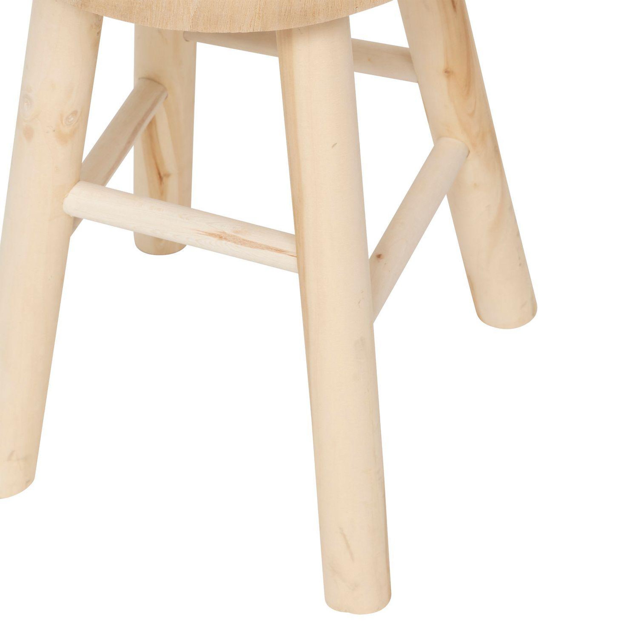 Voir la diapositive 4 : ATMOSPHERA Tabouret d'appoint en bois massif nyar - beige