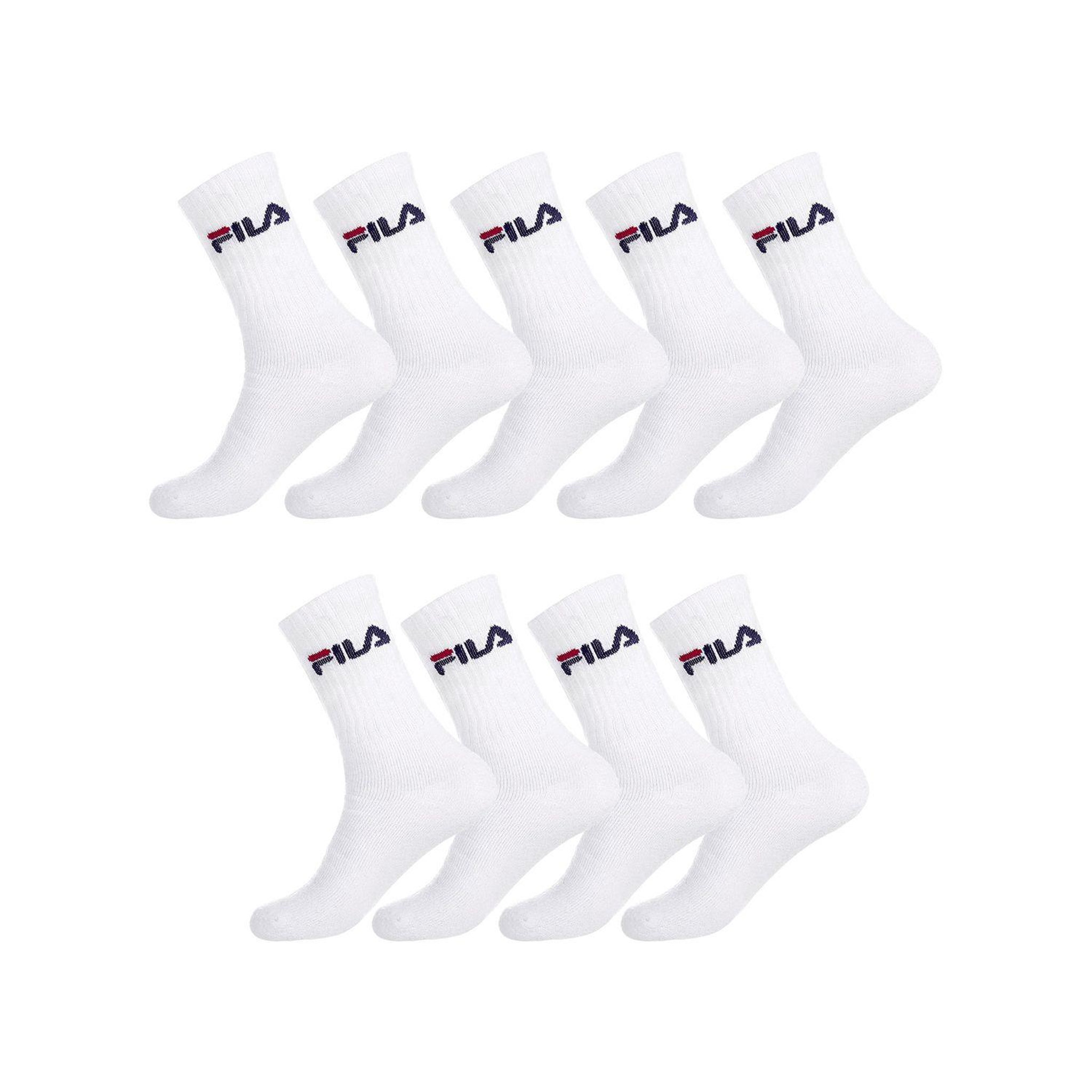 FILA Lot de 9 Paires de Chaussettes Tennis. Coloris disponibles : Blanc
