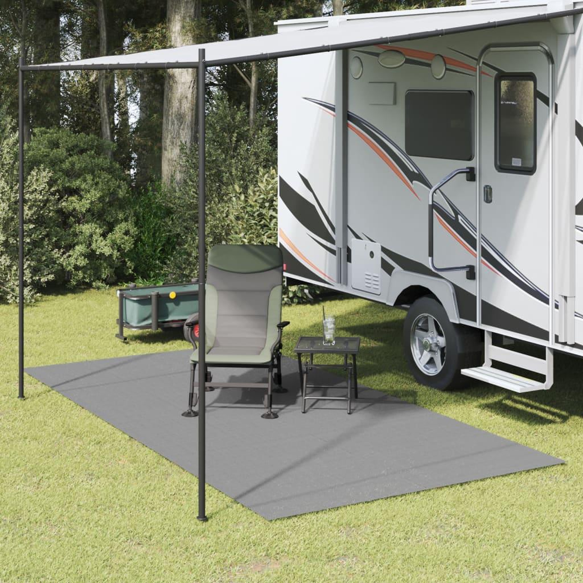 VIDAXL Tapis de tente anthracite 4x2 m