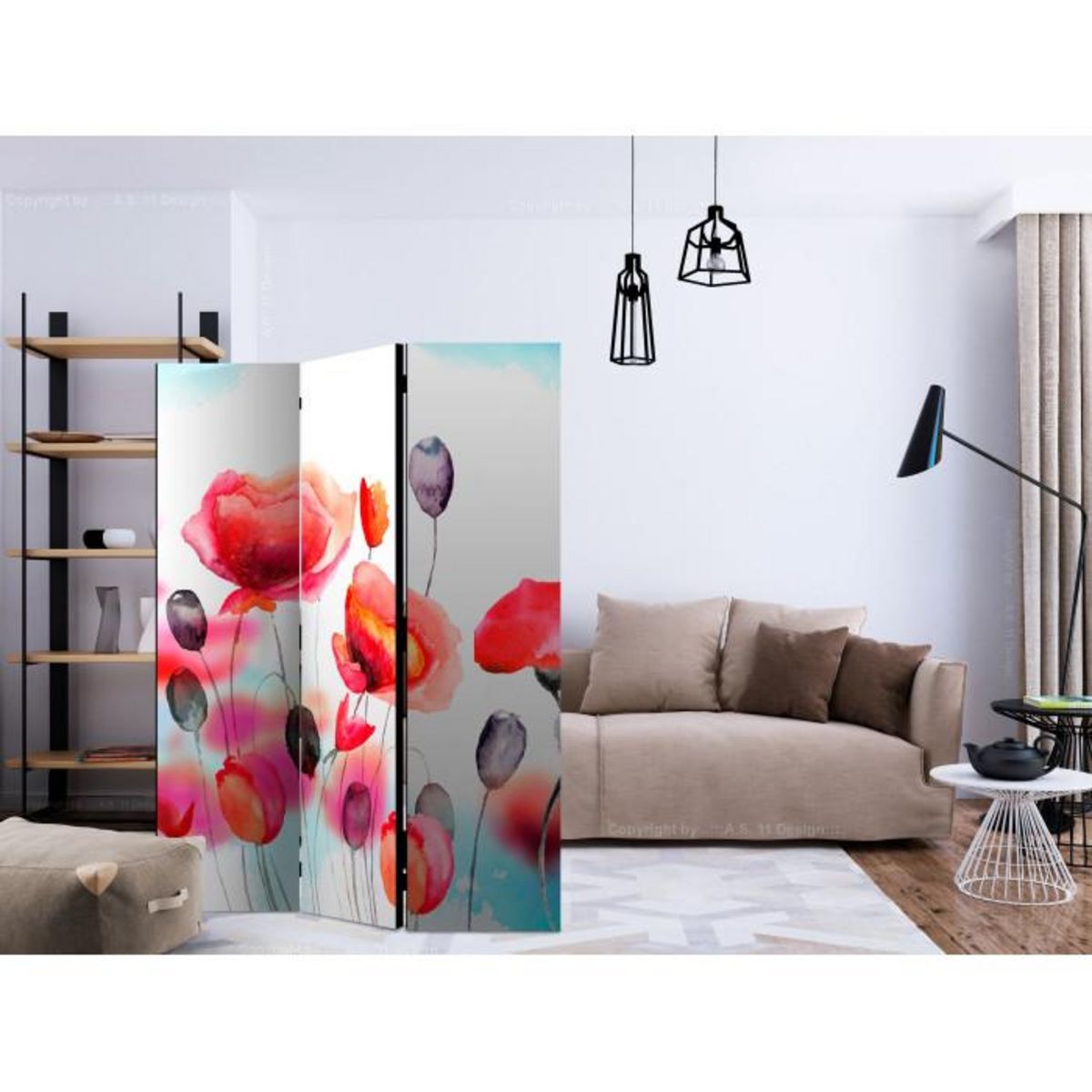 Paris Prix Paravent 3 Volets  Swaying with the Wind  135x172cm