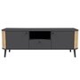 Voir la diapositive 3 : BEST MOBILIER Camberwell - meuble tv - gris et effet bois - 2 portes, 1 tiroir et 1 niche - 138 cm