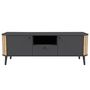 Voir la diapositive 3 : BEST MOBILIER Camberwell - meuble tv - gris et effet bois - 2 portes, 1 tiroir et 1 niche - 138 cm