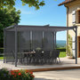 Voir la diapositive 2 : ID MARKET Pergola édition collector persiennes verticales toit rétractable 3x4 M 4 pans modulables gris anthracite